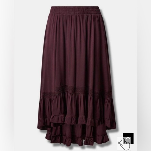 ** SOLD ** Torrid Maxi High-Lo Lace Inset Skirt - Picture 5 of 6